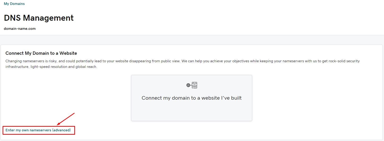 godaddy-own-nameservers