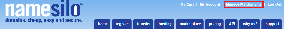 create-nameservers-namesilio-step1